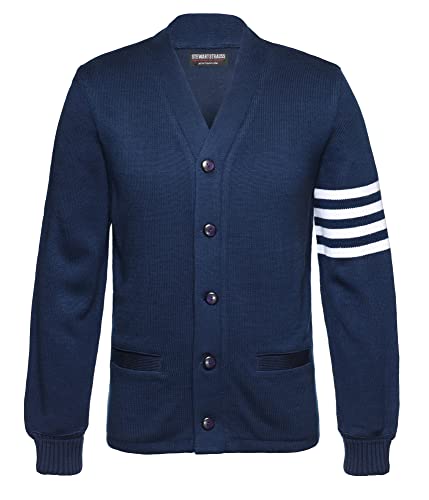 Image of Stewart & Strauss Cardigan Varsity Letter Sweater | American style button front letter sweater knit since 1977, heavyweight and ready for chenille letters and patches