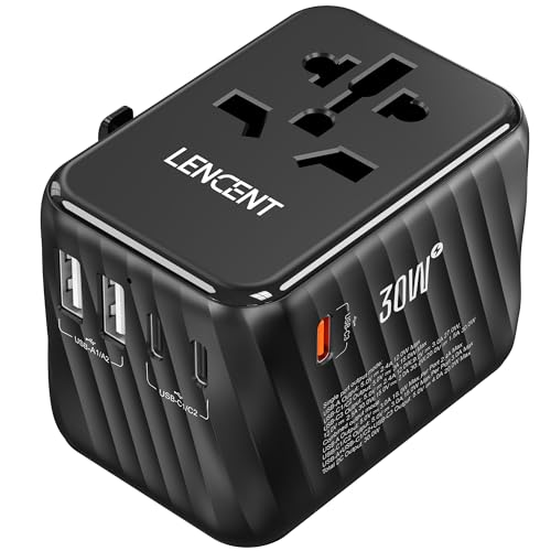 LENCENT Adaptador Enchufe Universal 30W, Cargador Internacional c...