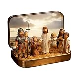 Filvczt Kleine Jesus Figur - Lustige Religiöse Realistische Szene,Jesus Mini Figuren Im Taschenformat | Für Zuhause Wohnung Schreibtisch Tisch Kirche Bauernhaus für Feiertagsfeiern als Gastgeschenke