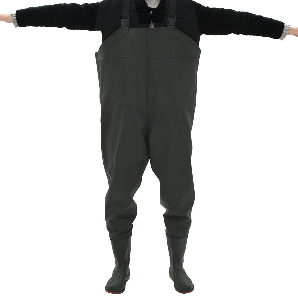 vidaXL Vadeador con Botas Verde Pesca Impermeable Agua Deporte Ropa Multitalle