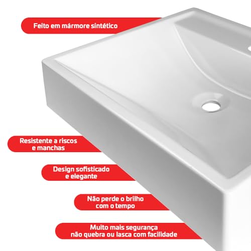 Cuba Pia De Apoio Coral Para Banheiro Lavabo 50x40cm Beltempo