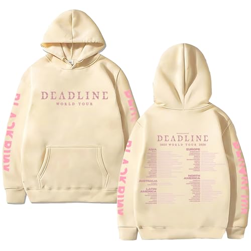 kueodao Sudadera con Capucha De Moda 2025-2026 Deadline Graphic con Capucha For Hombres Y Mujeres(Beige-Thick,S)