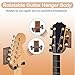 DOMMI Guitar Wall Mount 4 Pack, Guitar Holder with Rotatable Soft Guitar Hook for All Size Guitars, Hardwood U-Shaped Guitar Hanger Wall Mount for Acoustic, Electric Guitar, Bass, Black Walnut