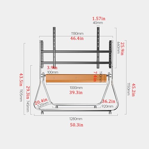 Soporte móvil para TV con ruedas para pantallas 55-85 pulg miniatura 2