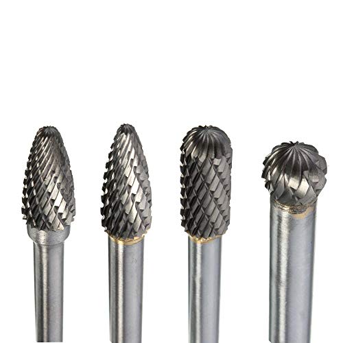 Yakamoz GY0220 Set Of 4Pcs 5.9-Inch Long Tungsten Steel Solid Carbide Rotary Burrs Set thumb #1