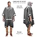 PTEROMY Hooded Rain Poncho for Adult with Pocket, Waterproof Lightweight Unisex Raincoat for Hiking Camping Emergency (Grey w/Reflective Stripe)