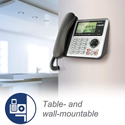VTech CS6649 Expandable Corded/Cordless Phone System with Answering System-Caller ID/Call Waiting 