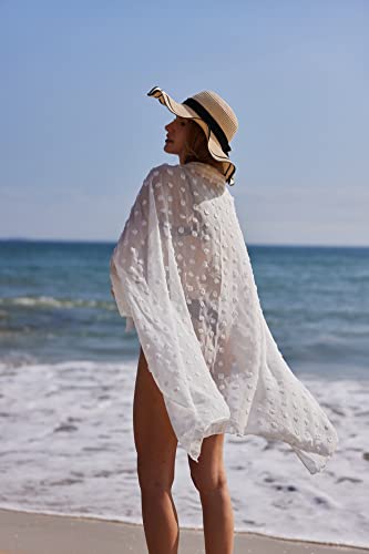 Image of Ekouaer Women Sarong Swimsuit Coverups Chiffon Long Bikini Wraps Sheer Beach Bathing Suit Cover Up