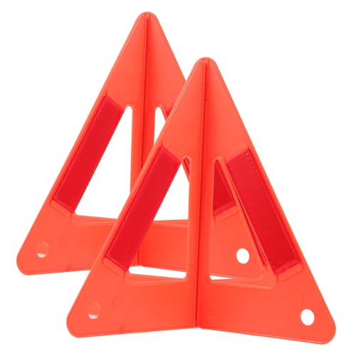 Sosoport 2 juegos Triángulo de Advertencia Reflectante para Coche de Unidades Señal de Seguridad Resistente para Carretera Plástico Duradero y Diseño Estable para Emergencias