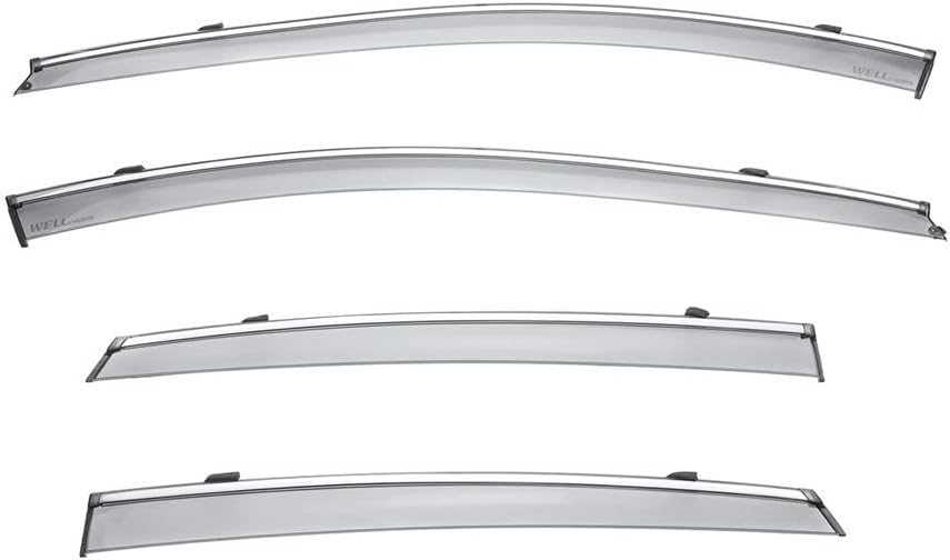 WellVisors Window Visors Wind Deflectors Compatible with Buick 2017-2019 Lacrosse with Chrome Trim Rain Guards 3-847BU007