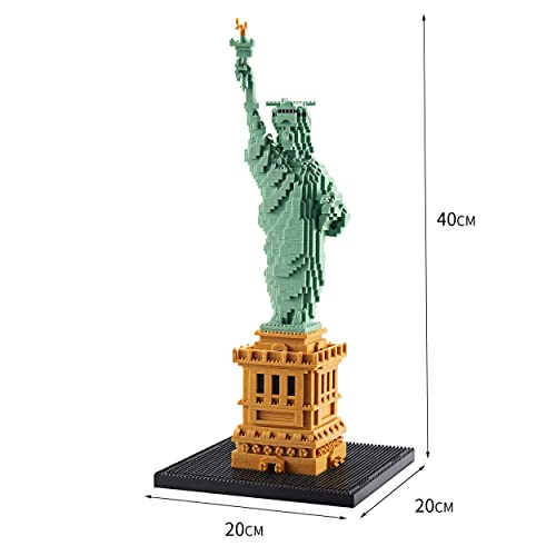 Image of Statue of Liberty Micro Blocks Set for Adults, 2810 Pcs Mini Iconic New York Big City Architecture Building Block Sets, Great Gift for Teen 14+ Home Office Decor