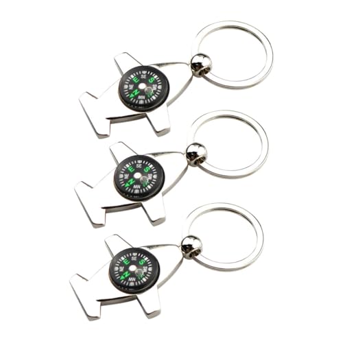 Brújula llavero 3 piezas aleación zinc para camping miniatura 1