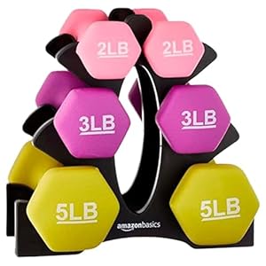 Amazon Basics Neoprene Coated Hexagon Workout Dumbbell Hand Weight