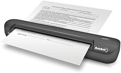 Ambir Technology TravelScan Pro 600 Simplex Document Scanner with Scan Receipt Software for Windows PC