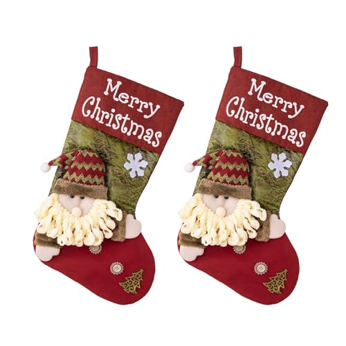 Grand sac de rangement en cuir pour chaussettes de Noël - Fait à la main - Organisateur créatif pour décoration de vacances et sac cadeau