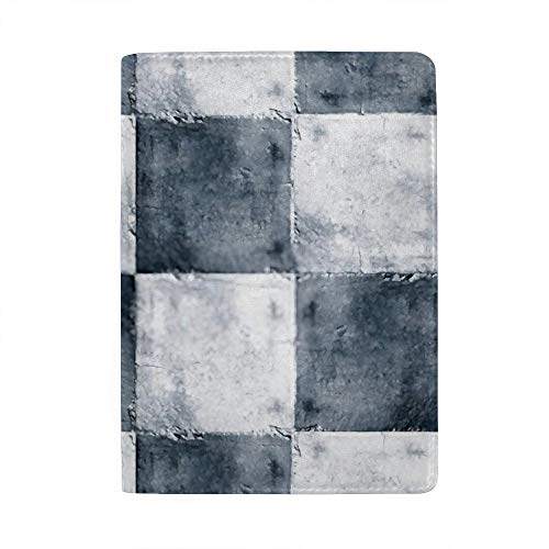Étui pour passeport en cuir PU et organiseur de documents de voyage bleu marine 16,5x11,5 cm