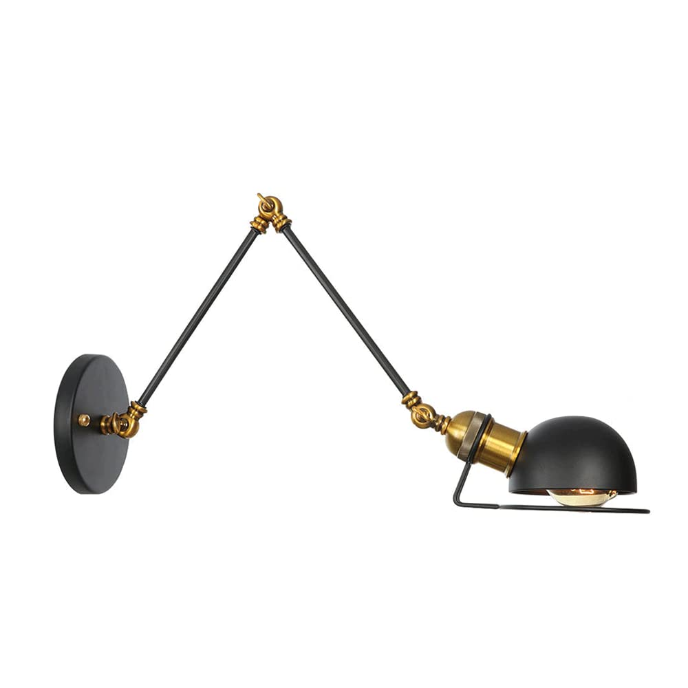 FYZDLAOR Lighting Industrial Vintage Style 1 Light Wall Sconces Adjustable Swing Arm Wall Sconce,for Dining Room,Living Room,Foyer, Coffee Shop,etc(E27)