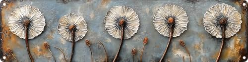 FWBOYSV Dandelion Metal Sign 4x16in Vintage Retro Gift Plaque for