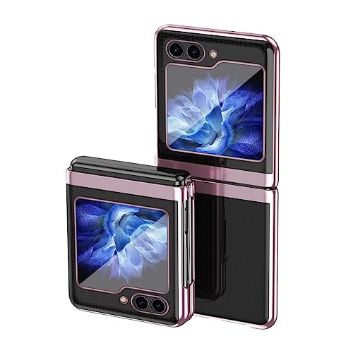 Galaxy Z Flip6/Flip7FE専用 薄型軽量 ケース 透明クリアPC 3D電鍍フレーム ワイヤレス充電対応 折りたたみ式手帳型 キラキラ カバー 全周囲保護 耐衝撃設計 レンズ保護 人気 面白い 二層構造 耐汚れ 滑り防止 おしゃれ かわいい