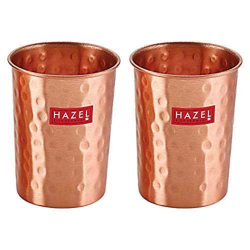 Vasos de cobre acabado martillado HAZEL set 2 300 ml
