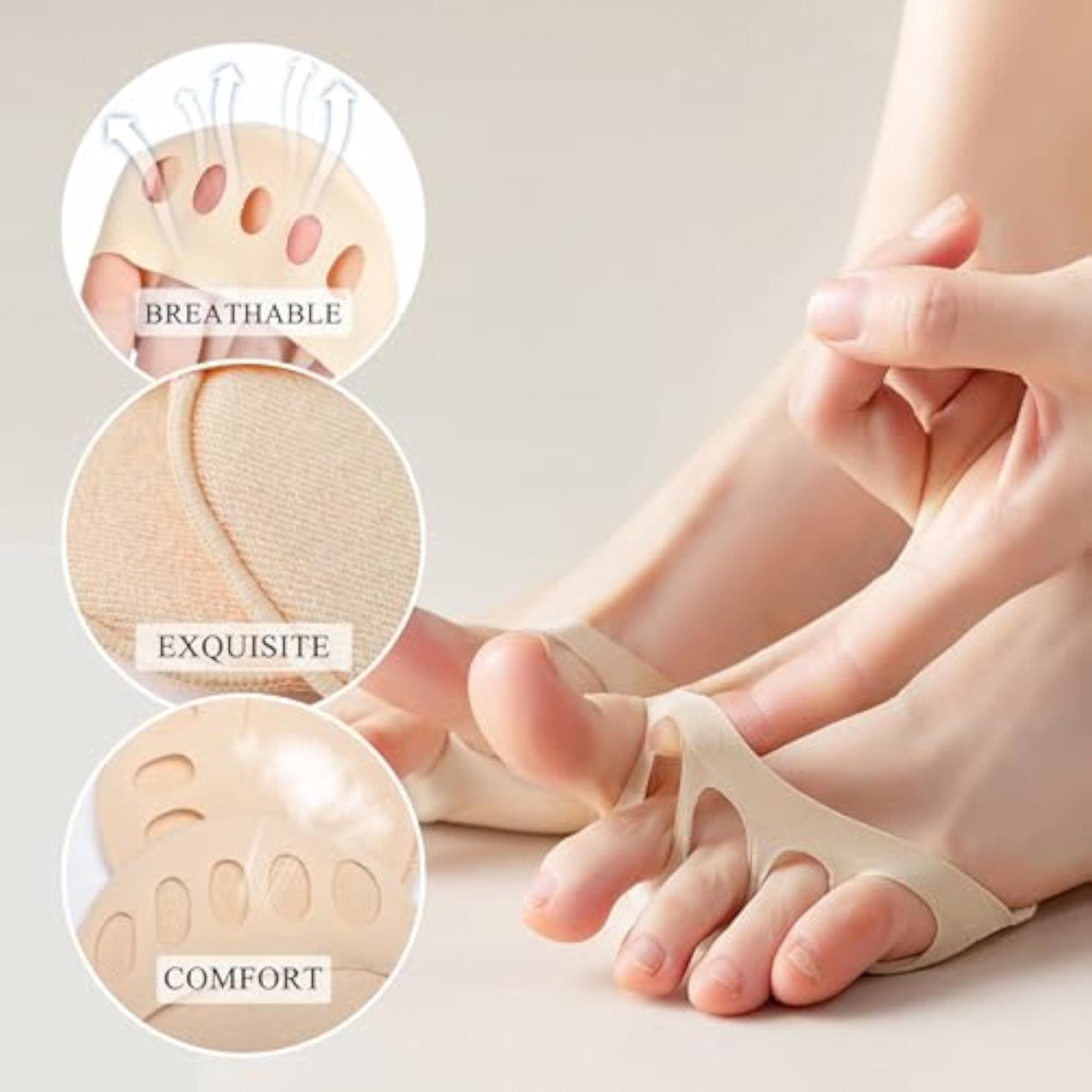 Ball of Foot Cushions - 5 Pairs Reusable Gel Pads