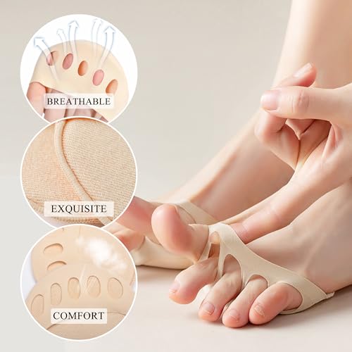 Image of SooGree Ball of Foot Cushions (5 Pairs) - Metatarsal Pads for Women & Men, Soft Forefoot Pads for Ball of Feet, Reusable, Breathable, Prevent Pain & Discomfort