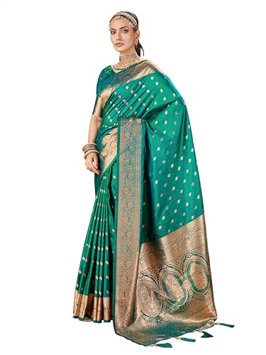 Image of Mehrang Women's Pure Kanjivaram Silk Saree Banarasi Silk Wedding Sarees for Women with Blouse Piece