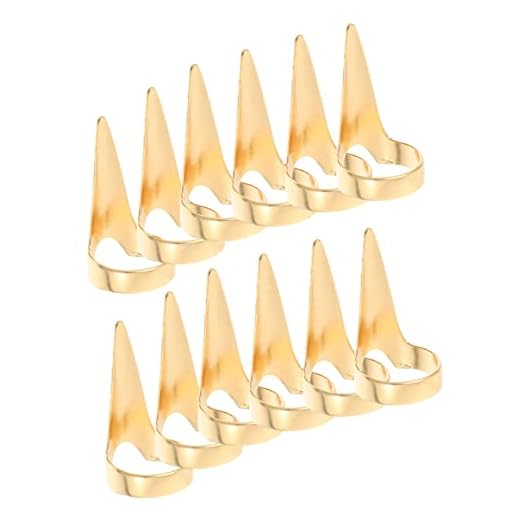 minkissy 10 Piezas Herramienta Para El Cabello Dedo Anillo Garras Cosplay Anillo De Uñas Herramienta De Separación Del Cabello Para El Dedo Aleación De Zinc Anillo Bifurcado Trenza
