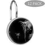 XiangHeFu Mutter und Kind Elefant Dekorative Duschvorhanghaken 12 PCS für Badezimmer