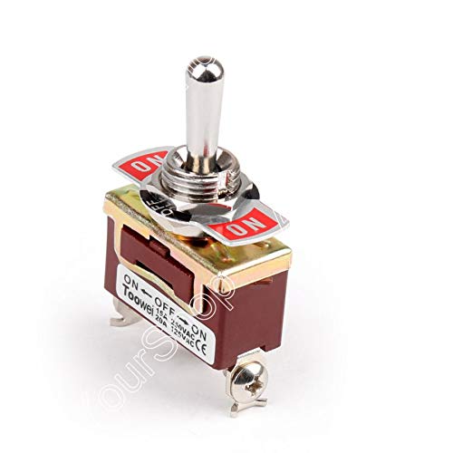 Toggle Switch 3 Terminal 3Pin ON-Off-ON 15A 250V Toggle Switch Screw SP3T Industrial Gra