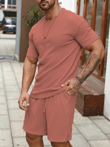 SHIENZY Men's Casual Solid Printed Night Suit Co-Ord Set || T-Shirt and Shorts Nightwear Set || Sleepwear/Loungewear for Regular Wear (1426SHZ_BG_XXL) Beige - Image 3 thumbnail