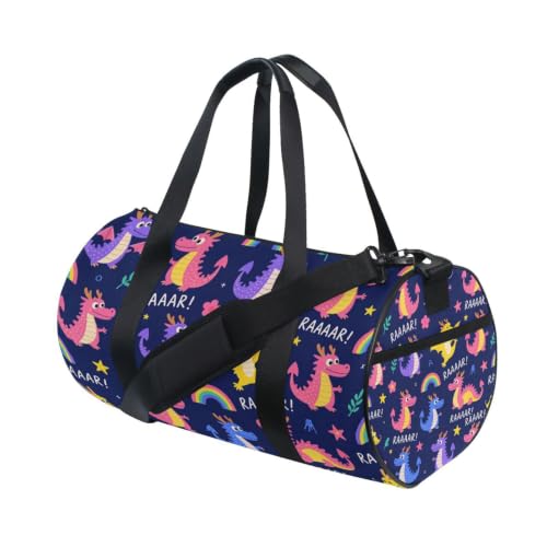 Bolsa de lona unisex con compartimento interno y estampado de dragón para entrenar 3