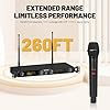 MELONARE 4-Channel Wireless Microphone System, UHF Rackmountable Cordless Mic Set w/ 4X 10 Frequencies, 260ft Range, Dynamic Handheld Microphone for Singing, Karaoke, Church, DJ, Party (MWM-41F) #2