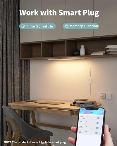 Image of ASOKO Under Cabinet Lights, Upgrade 16inch LED Closet Light with Dimmable 3000K Warm White and Memory Function, Plug-in Under Counter Lights for Kitchen /Desk /Shelf /Workbench /Display Case /Room