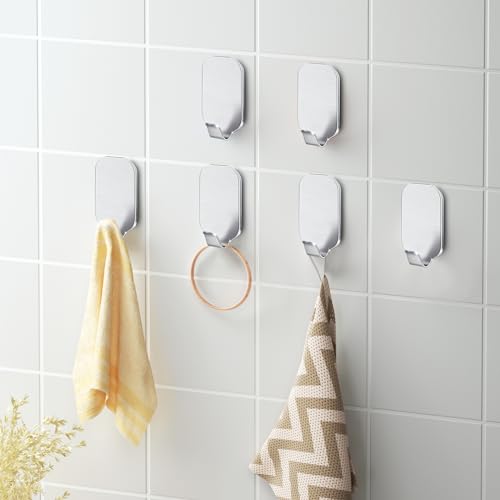 BEEWAY Self Adhesive Hook - Pack of 10 Wall Door Hooks Stick On/Sticky Hooks for Bathroom Kitchen Hanging Coat Cloth Towel Key - Stainless Steel, Waterproof, No Nails BEEWAY Self Adhesive Hook - Pack of 10 Wall Door Hooks Stick On/Sticky Hooks for Bathroom Kitchen Hanging Coat Cloth Towel Key - Stainless Steel, Waterproof, No Nails