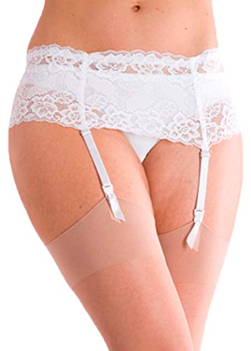 Ladies Beauforme Undercover Suspenders 7WSB White M Cover