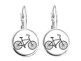  Pendientes de bicicleta, joyería de bicicleta, accesorios de bicicleta cúpula adornos de vidrio, pendientes personalizados