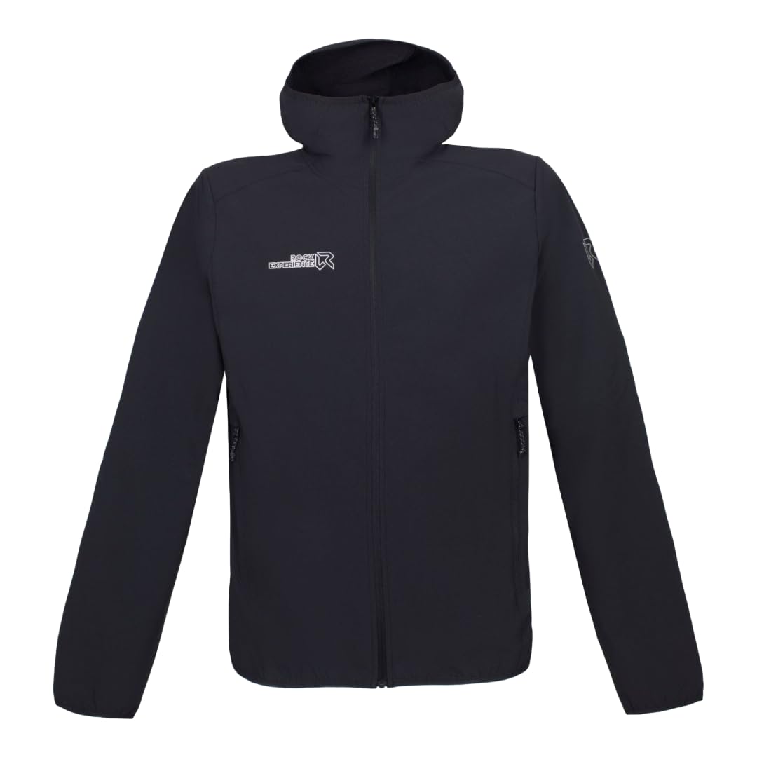 ROCK EXPERIENCE OFEN HOODIE Softshell Man Jacket, kurtka techniczna, wiatroszczelna, czarne, XL
