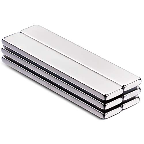 Mikede Strong Rare Earth Neodymium Magnets, Heavy Duty Bar Magnets With Double-Sided Adhesive, Powerful Pull Force, Perfect For Fridge, Garage, Kitchen, Science, Craft, Office, Diy 60X10X3Mm 6Pack #TOP5