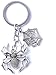 Produktbild Halloween Spider Schlüsselbund, Retro Horror Spider Anhänger Schlüsselring Halloween Ornament Keychain Kreatives Geschenk (Silber)