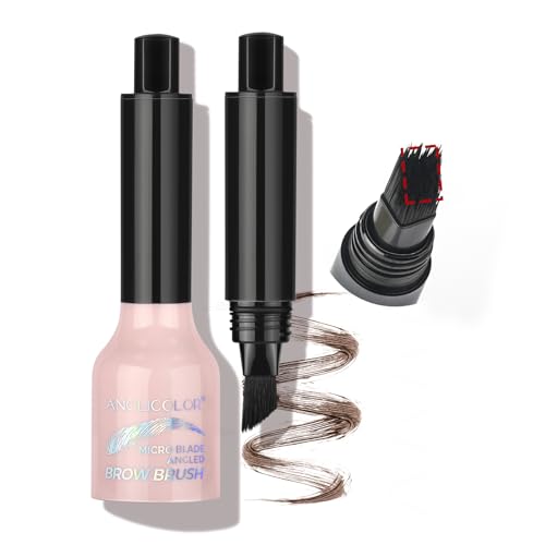 Anglicolor Mejorado Lapiz Cejas LíQuido,Lapiz Cejas Microblading, Lapiz De Cejas Larga DuracióN A Prueba De Manchas,Cepillo CejasAngular,Cejas Maquillaje (02)