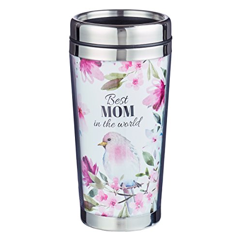 Best Mom Proverbs 31:28 Floral Travel Coffee Mug Thermal Tumbler with Design Wrap