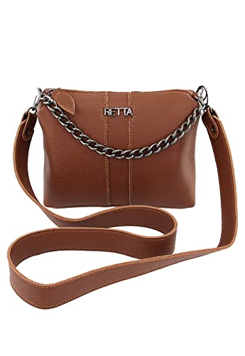 Bolsa Retta Kiara Transversal Pequena Preta (Caramelo)