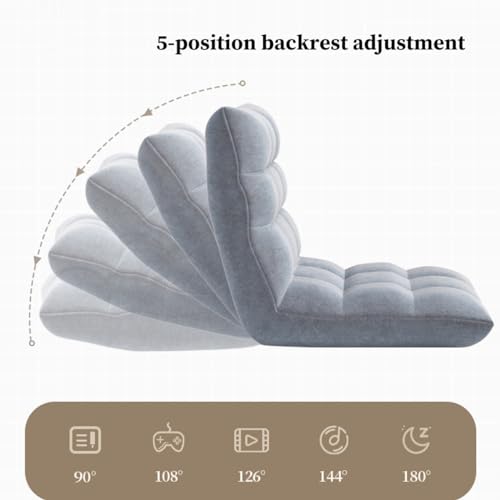 Chaise de sol dossier réglable 5 positions avec coussin marron - 4