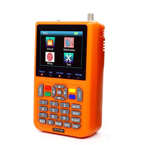 Digital Satellite Finder 3.5-inch LCD Satellite Finder Meter Supports AV in and AV/HDMI Out Functions (Orange)