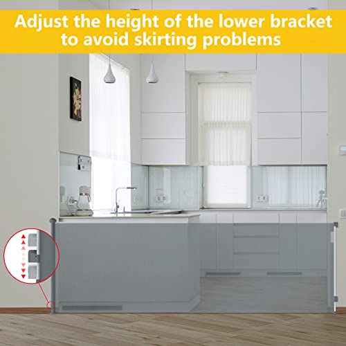 Retractable Baby Gates, 120 Inches Extra Wide Baby Gates Mesh Pet Dog Gate For Stairs Doorways Hallways House Indoor Outdoor #TOP3