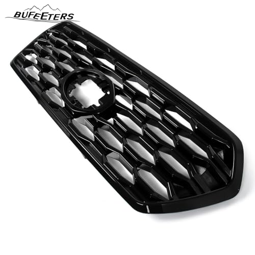 Image of Front Bumper Upper Grill Insert Gloss Black Grille Fit For 2016 2017 2018 2019 2020 2021 2022 2023 Toyota Tacoma,2021 TRD /Mesh Style,Gloss Black