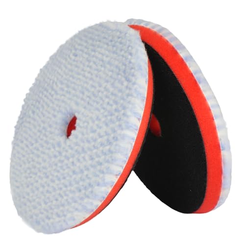 Image of Autolock 6 inch Buffing Polishing Pads, 2Pcs 6 Inch (150mm) Wool Polishing Pads, Buffing Pads Set with Hook and Loop for Car Polisher, Polishing and Buffing（Blue）