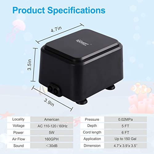 Hygger Small Quietest Aquarium Air Pump thumb #4