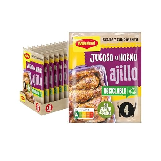 MAGGI Jugoso al Horno Pollo al Ajillo al toque de perejil - 1 Bolsa para Horno con Condimientos - Pack de 16 x 36g (Óptimo para cocinar en Airfryer)